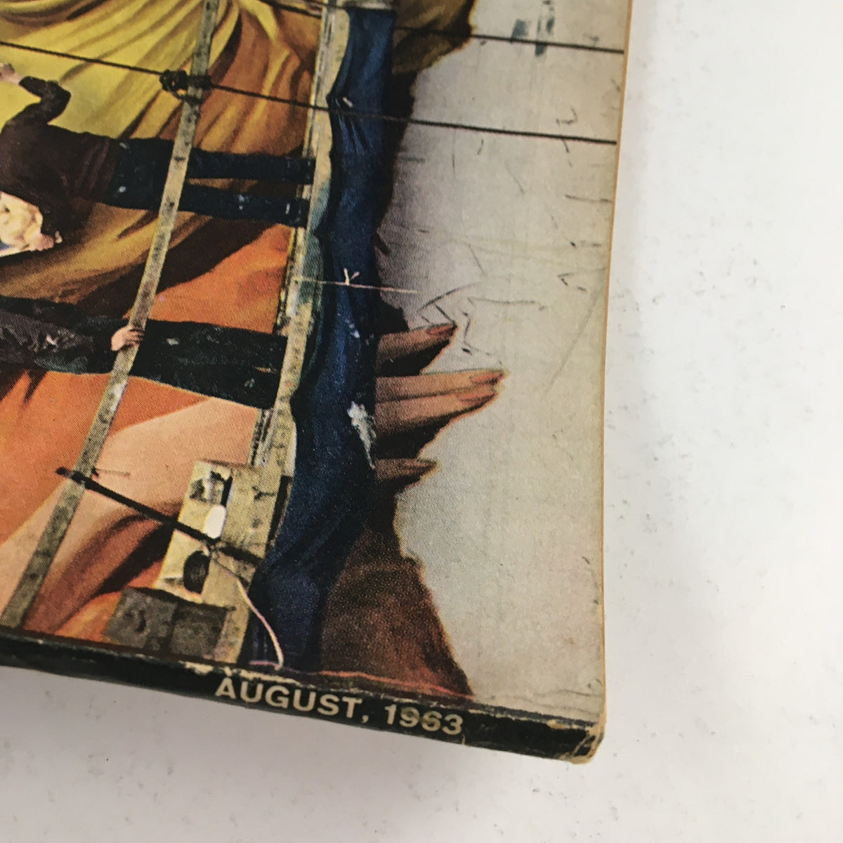 Cover of Esquire Magazine August 1963 featuring The Cleopatra Papers and vintage artwork with the month and year prominently displayed.