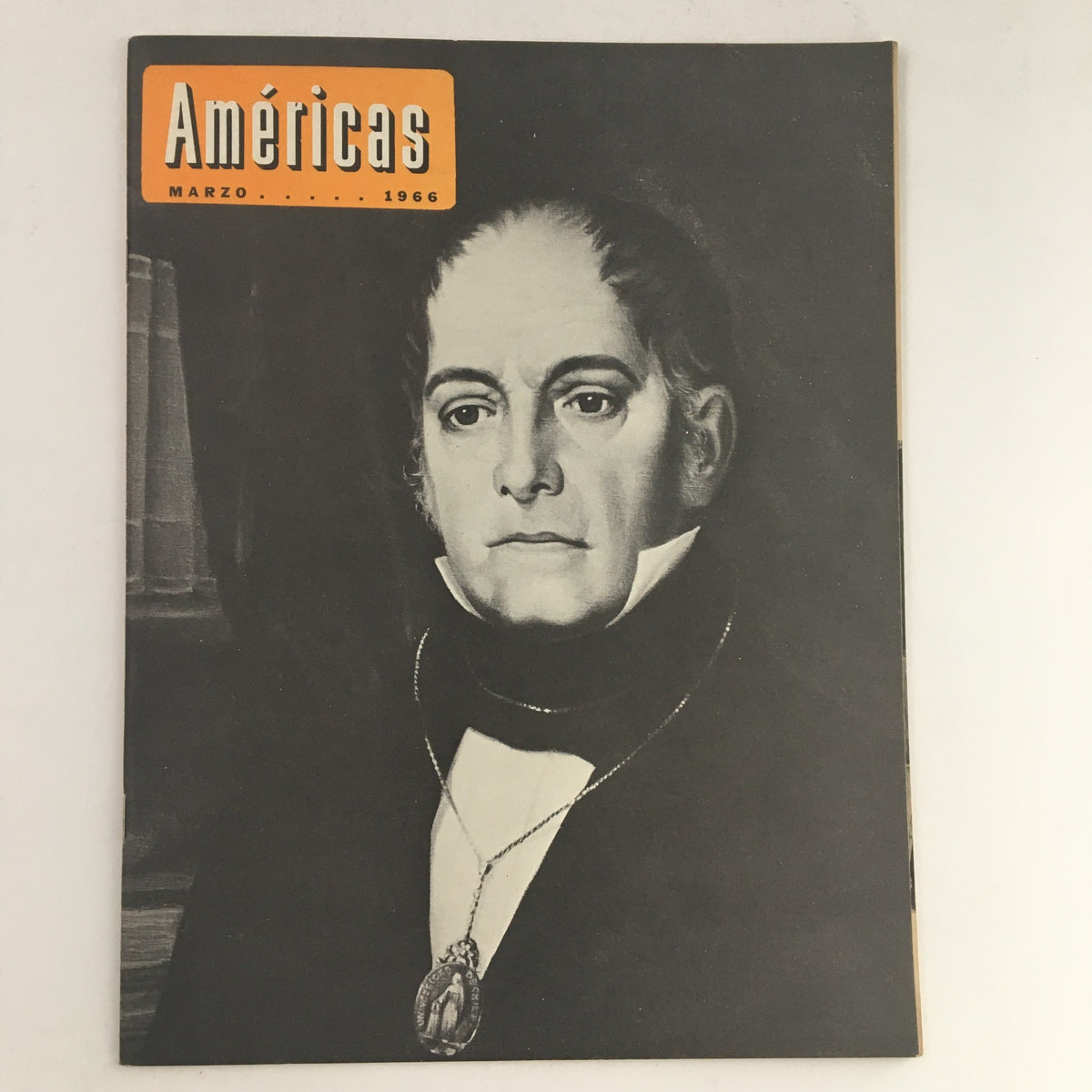 Cover of Americas Magazine from March 1966 featuring a 19th century portrait of a man, showcasing vintage design and historical significance.