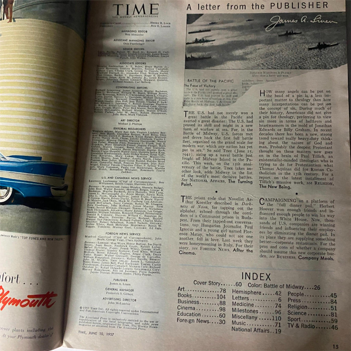Vintage Time Magazine June 10, 1957 Vol 69 No. 23 Ford Foundation's Henry Heald