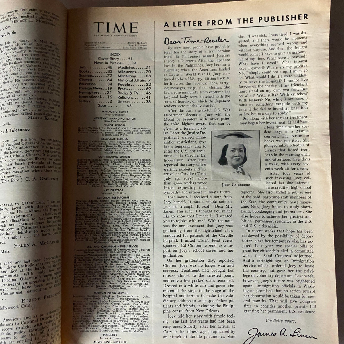Vintage Time Magazine August 24, 1953 Vol 62 No. 8 Alfred Kinsey
