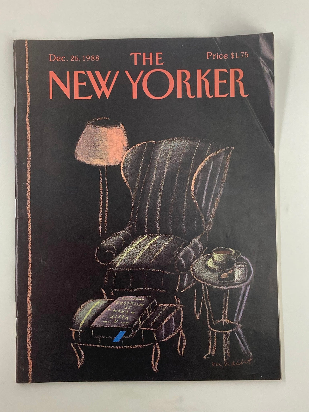 Cover of The New Yorker Full Magazine December 26 1988 featuring a chair set illustration by Merle Nacht.