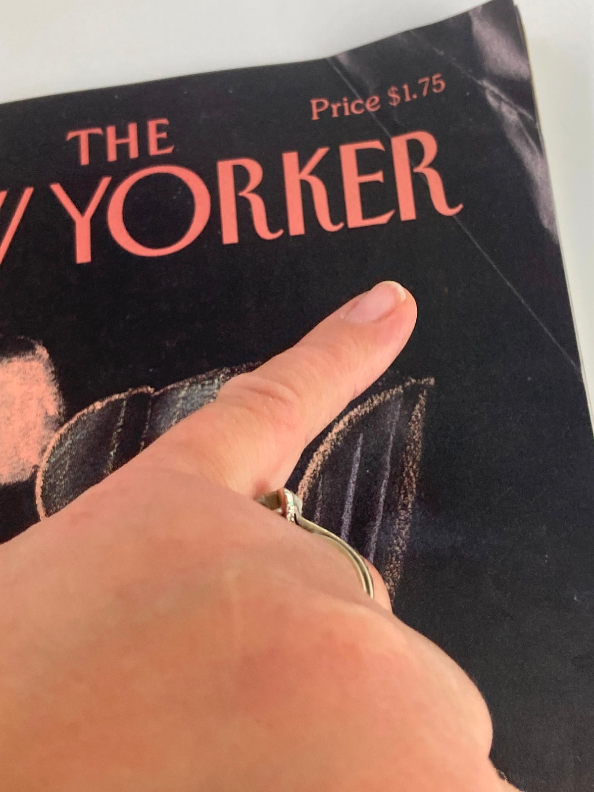 Close-up of The New Yorker Full Magazine December 26 1988 cover with a finger pointing to the title.
