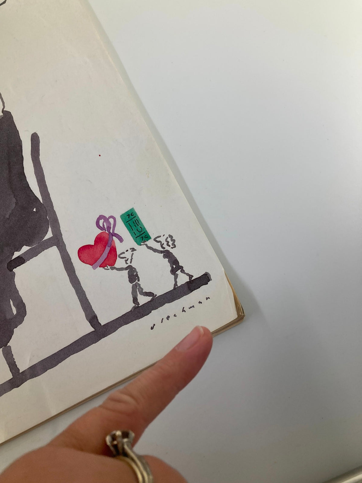 Close-up of the iconic illustration from the cover of The New Yorker Full Magazine May 14 1990, titled 'For Mother' by R. O. Blechman, showing a whimsical artistic detail.