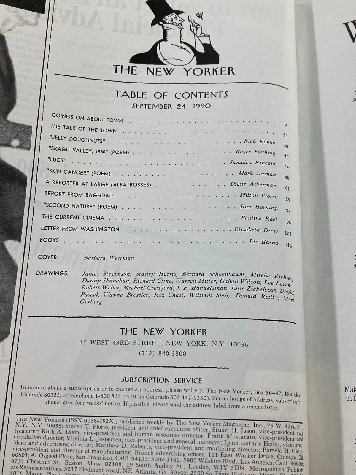 The New Yorker Full Magazine September 24 1990 Musicians by Barbara Westman