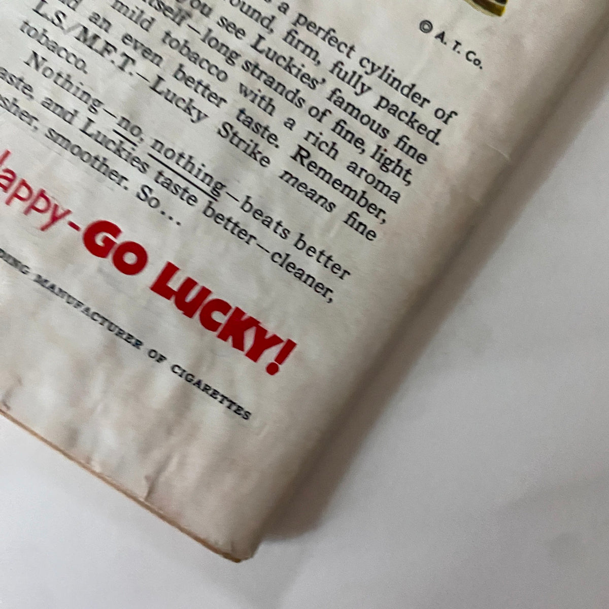 Back cover of the VTG Time Magazine May 4, 1953, displaying an advertisement for Lucky Strike cigarettes, showcasing mid-20th century marketing.