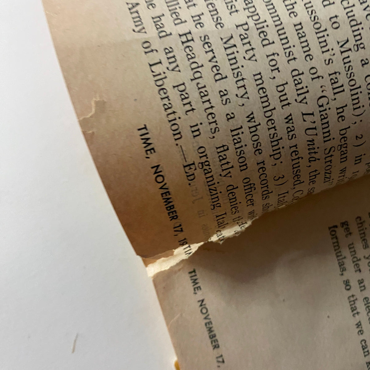 Interior page of VTG Time Magazine November 17, 1952, showing text and dated features from the magazine.