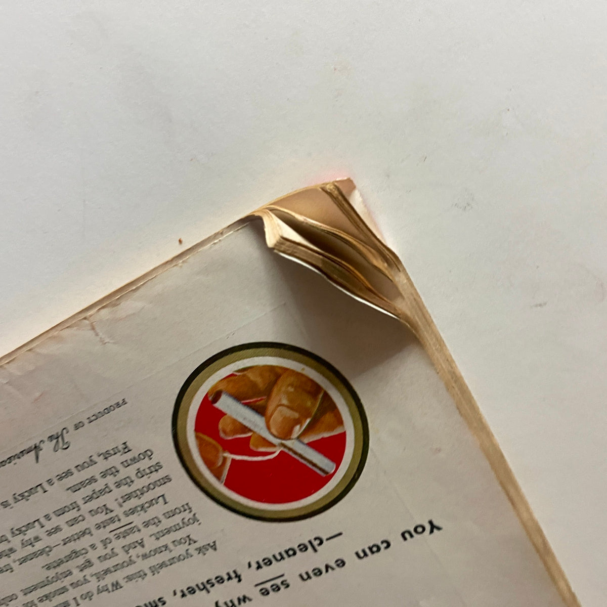 Close-up of the back cover of VTG Time Magazine March 9, 1953, displaying advertising content for Lucky Strike cigarettes.