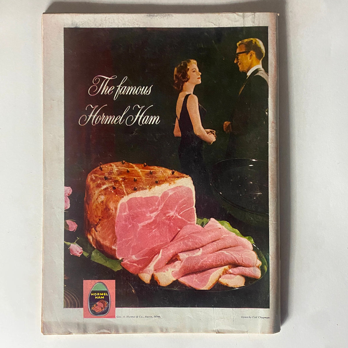 Cover of VTG Time Magazine December 5, 1955 Vol 66 No. 23 Theodore F. Adams, featuring an advertisement for Hormel Ham with a vintage aesthetic.