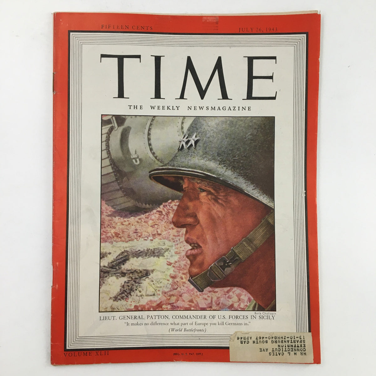 Time Magazine July 26 1943 Vol. 42 No. 4 Lieut. Gen. George S. Patton, US Forces