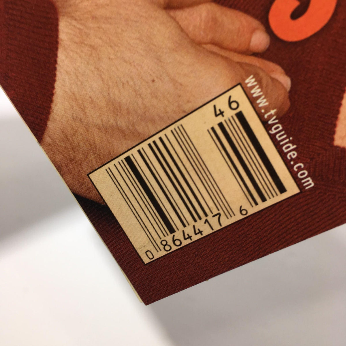 Close-up of the barcode on the back cover of TV Guide November 17-23, 2001 featuring Friends & Lovers with Jennifer Aniston & David Schwimmer.