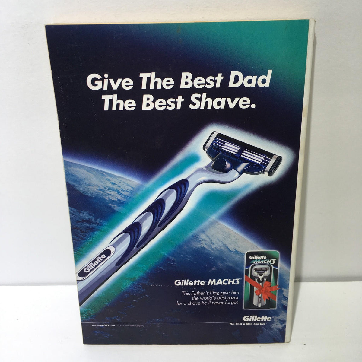 Father's Day advertisement for Gillette Mach3 razor in TV Guide June 9-15 2001.