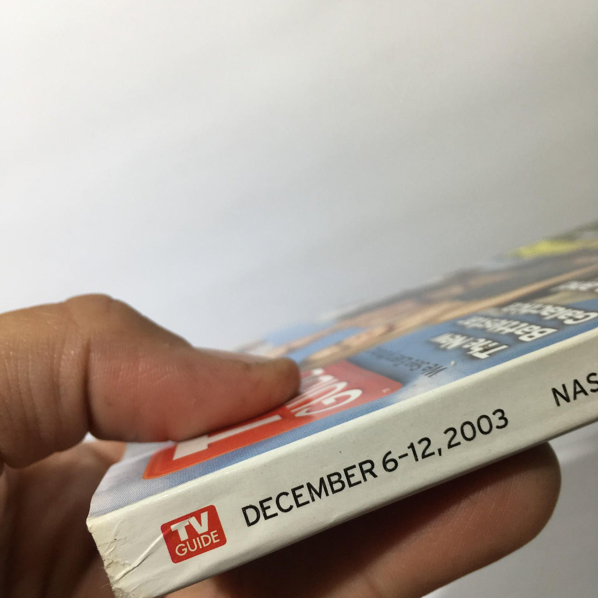 Spine view of TV Guide December 6-12, 2003 edition, highlighting the publication date.