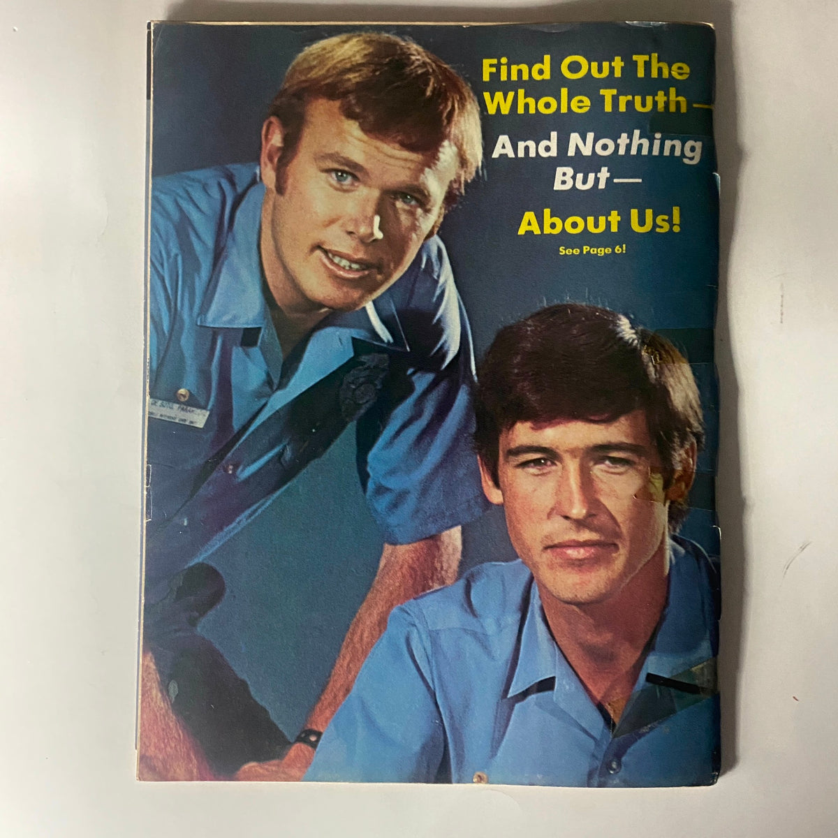 Cover of VTG 16 Magazine from November 1973 featuring David Cassidy, Simon Turner, and Scott Jacoby. The text reads 'Find Out The Whole Truth - And Nothing But - About Us!' showcasing the vibrant pop culture of the 1970s.
