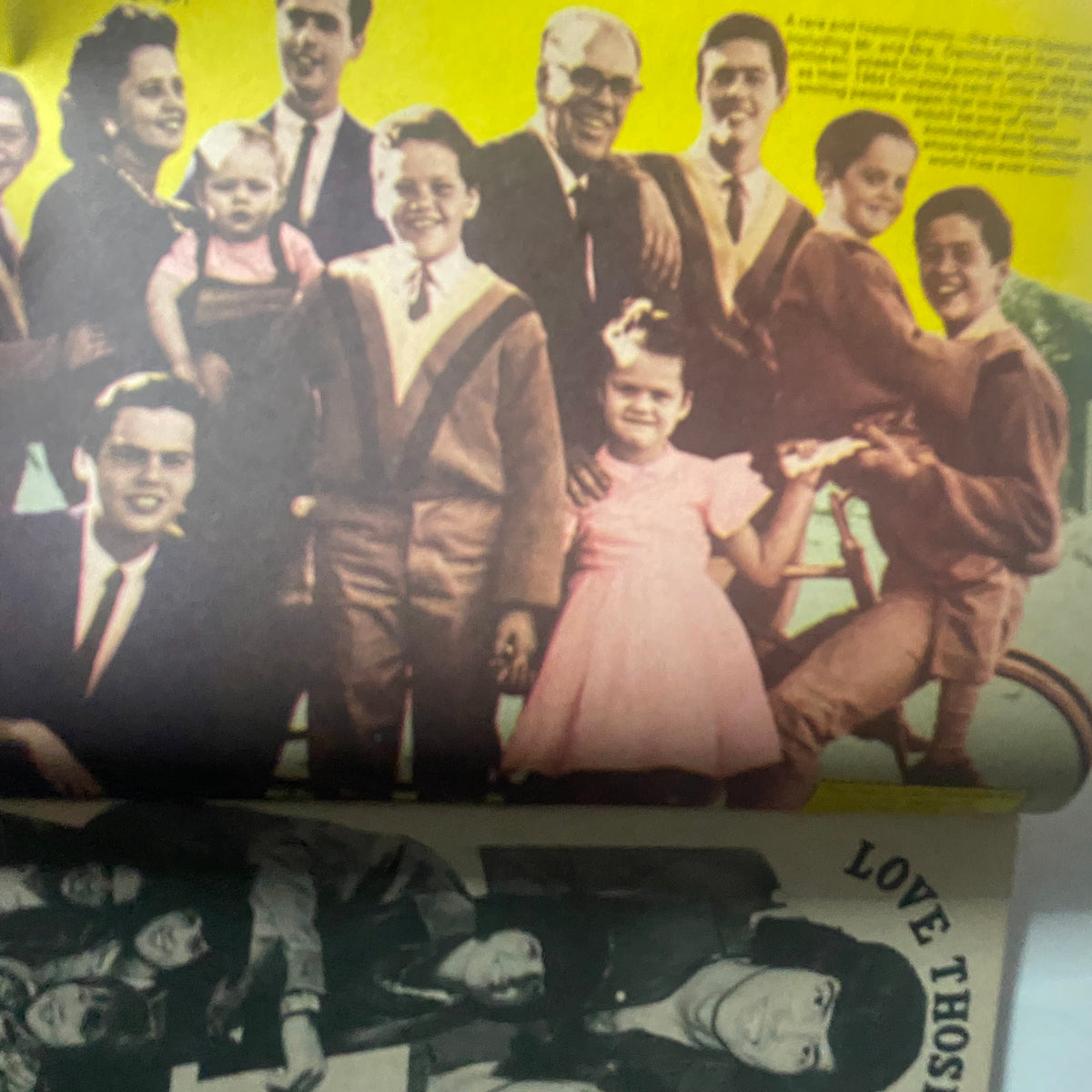 Family photo feature in 16 Magazine August 1974, showcasing a new and nostalgic group image.