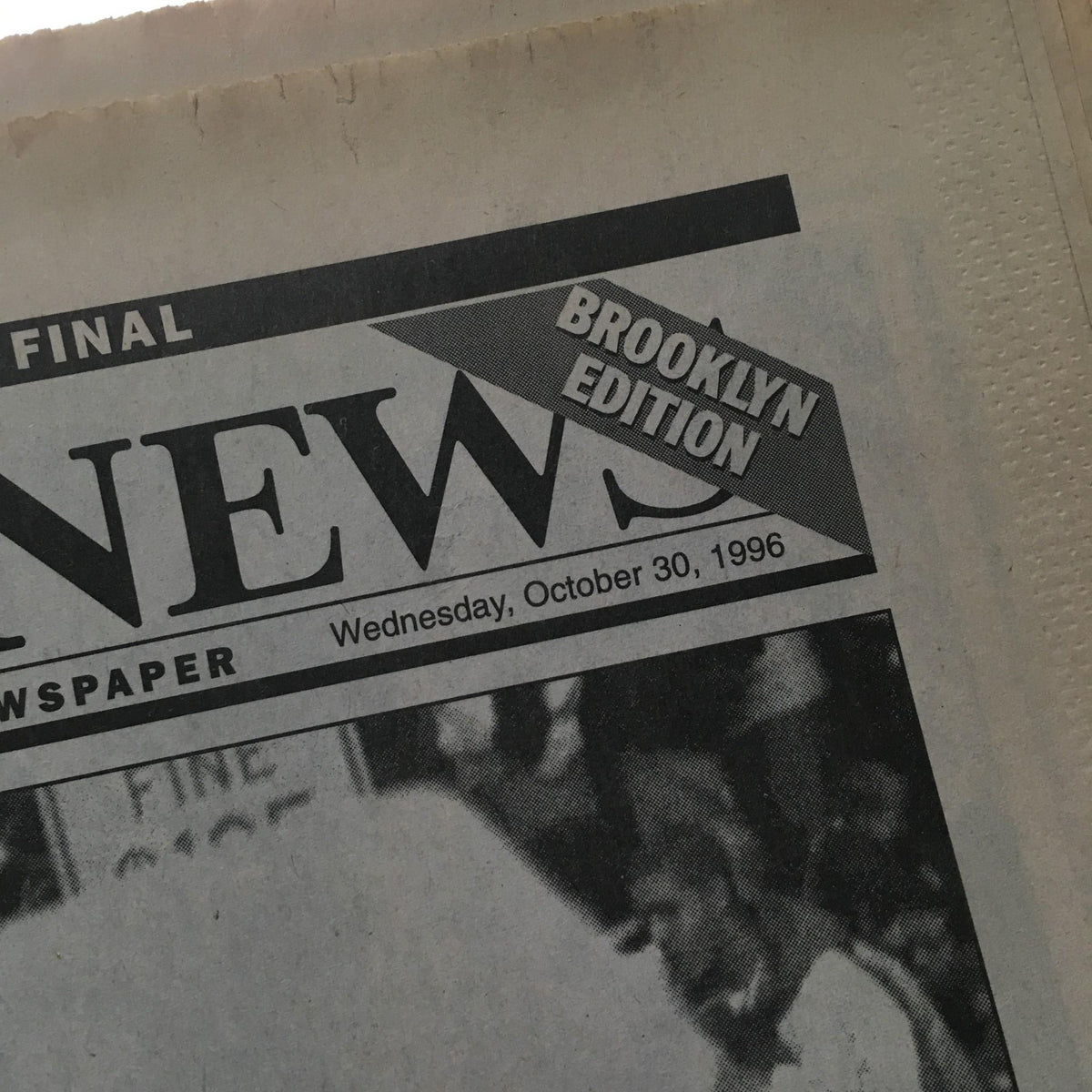 Front page of NY Daily News, Oct 30 1996 Parade of Champions Yankee Special, featuring bold lettering and Brooklyn Edition indication.