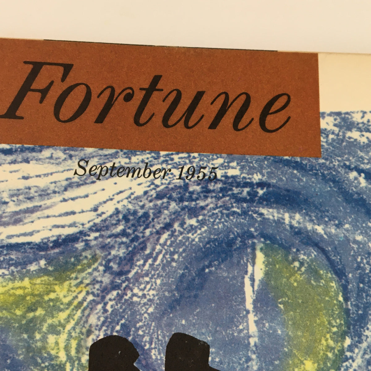 Cover of Fortune Magazine from September 1955 featuring the title and vibrant artwork, showcasing historical economic themes.