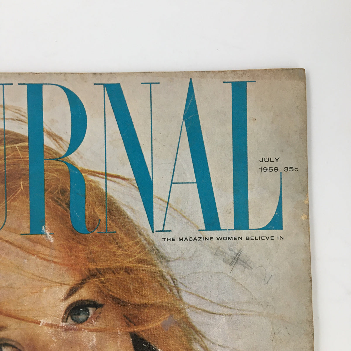 Cover of Ladies' Home Journal Magazine from July 1959 featuring the title 'I Had My Face Lifted & I Look Younger'. Classic vintage magazine with mid-century design and a stylish layout.