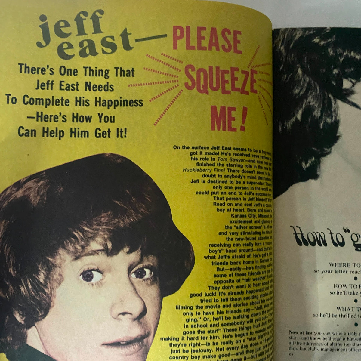 16 SPEC Magazine January 1974 shows Jeff East with a close-up portrait emphasizing his youthful charm and an intriguing headline asking for support.