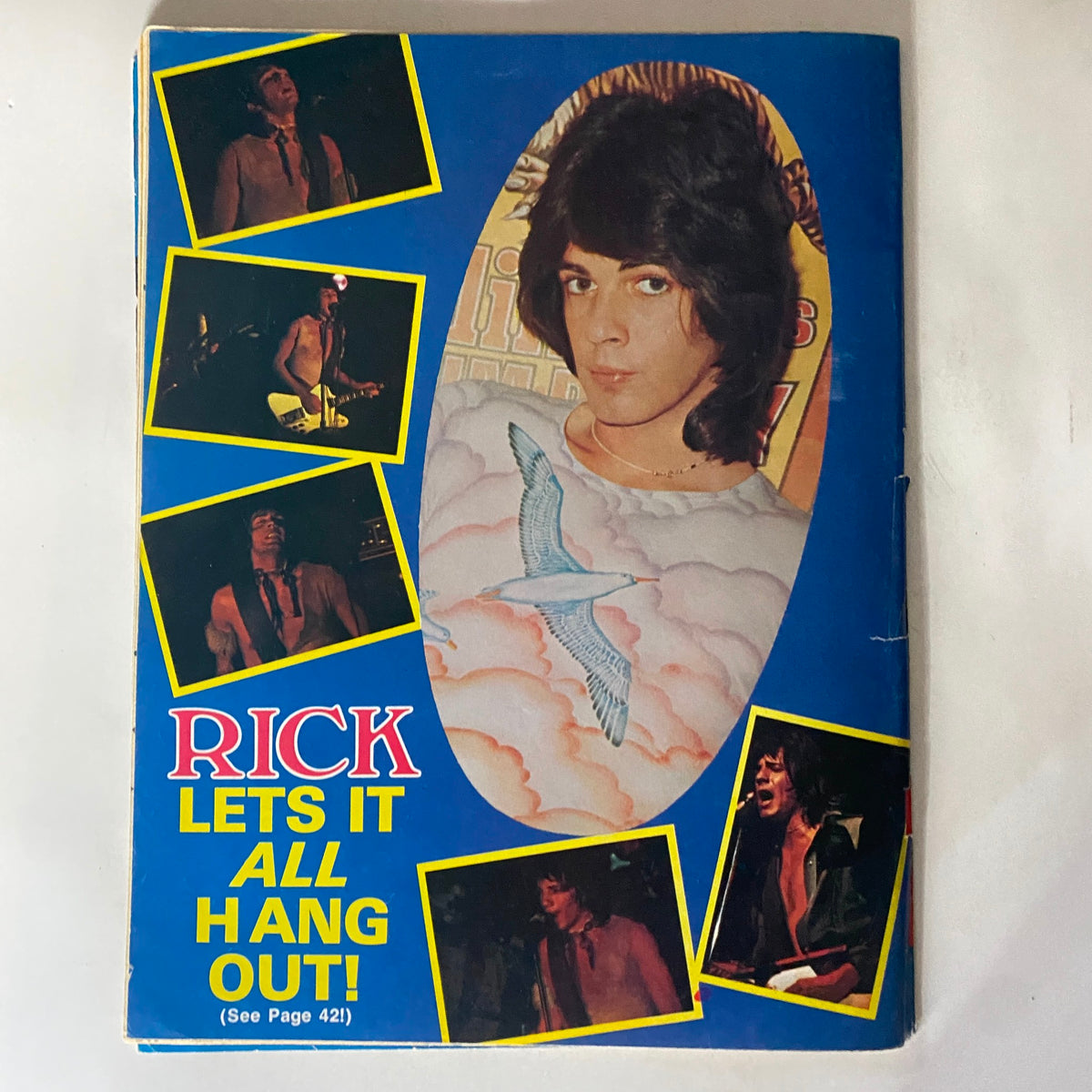VTG 16 SPEC Magazine October 1974, showcasing the cover titled 'RICK LETS IT ALL HANG OUT!' with a central image of a young male musician surrounded by smaller action photos, reflecting the vibrant music culture of the 1970s.