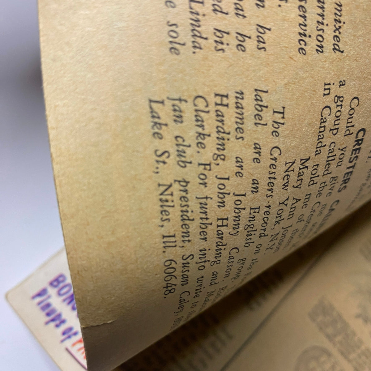 Close-up of the interior page of Teen Screen Magazine October 1966, showcasing details about music history and artists, highlighting its vintage collectible value.