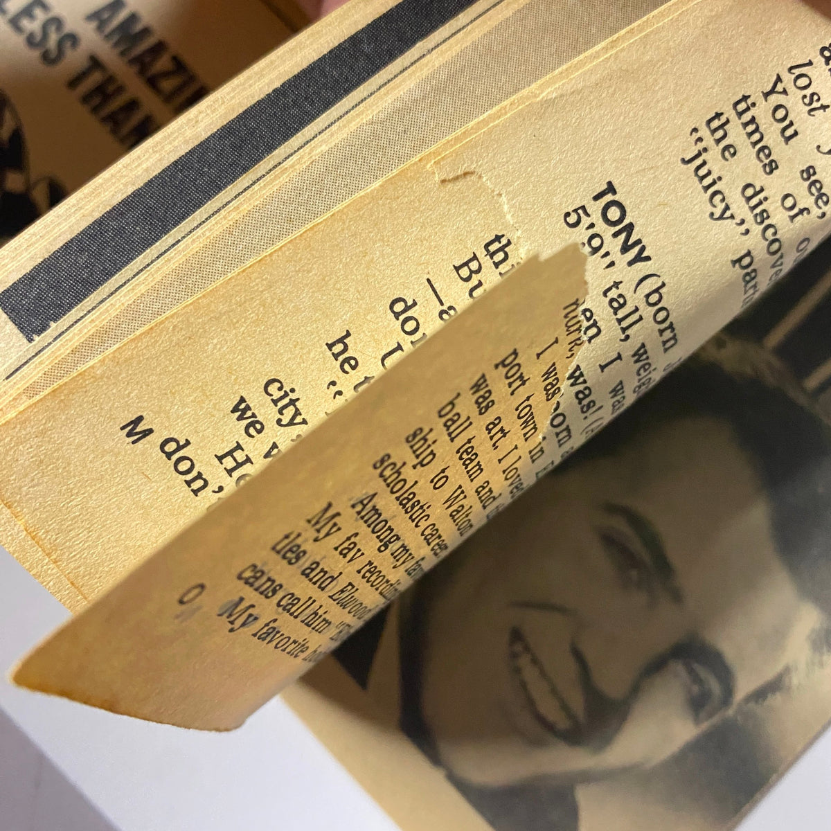 Close-up of a page from Teen World Magazine October 1964 revealing a section within featuring teen advice and personal stories.