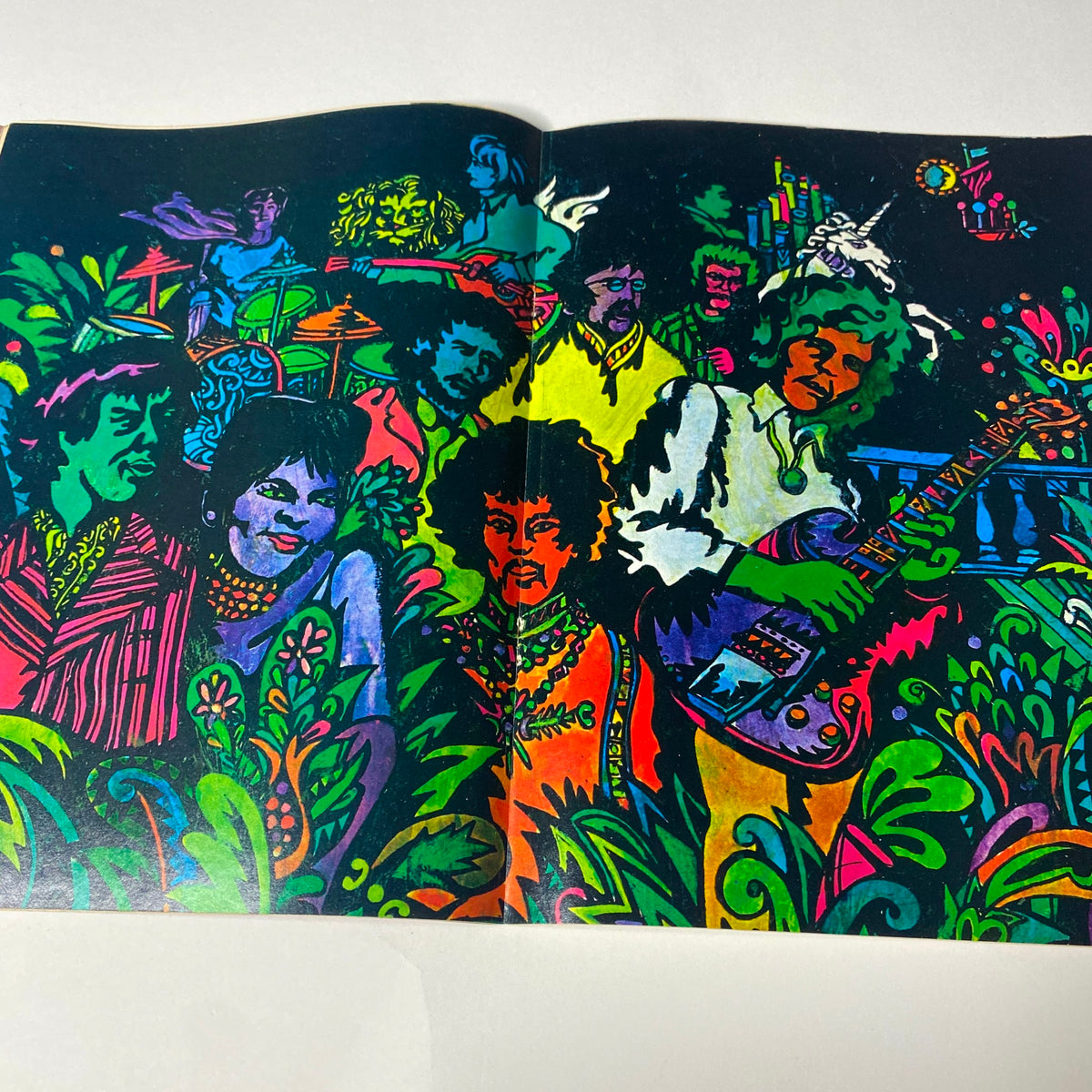 Hullabaloo Magazine July 1968 Vol 3 No. 5 colorful illustration featuring a group of musicians in a lively setting, embodying the spirit of the late 60s rock culture.