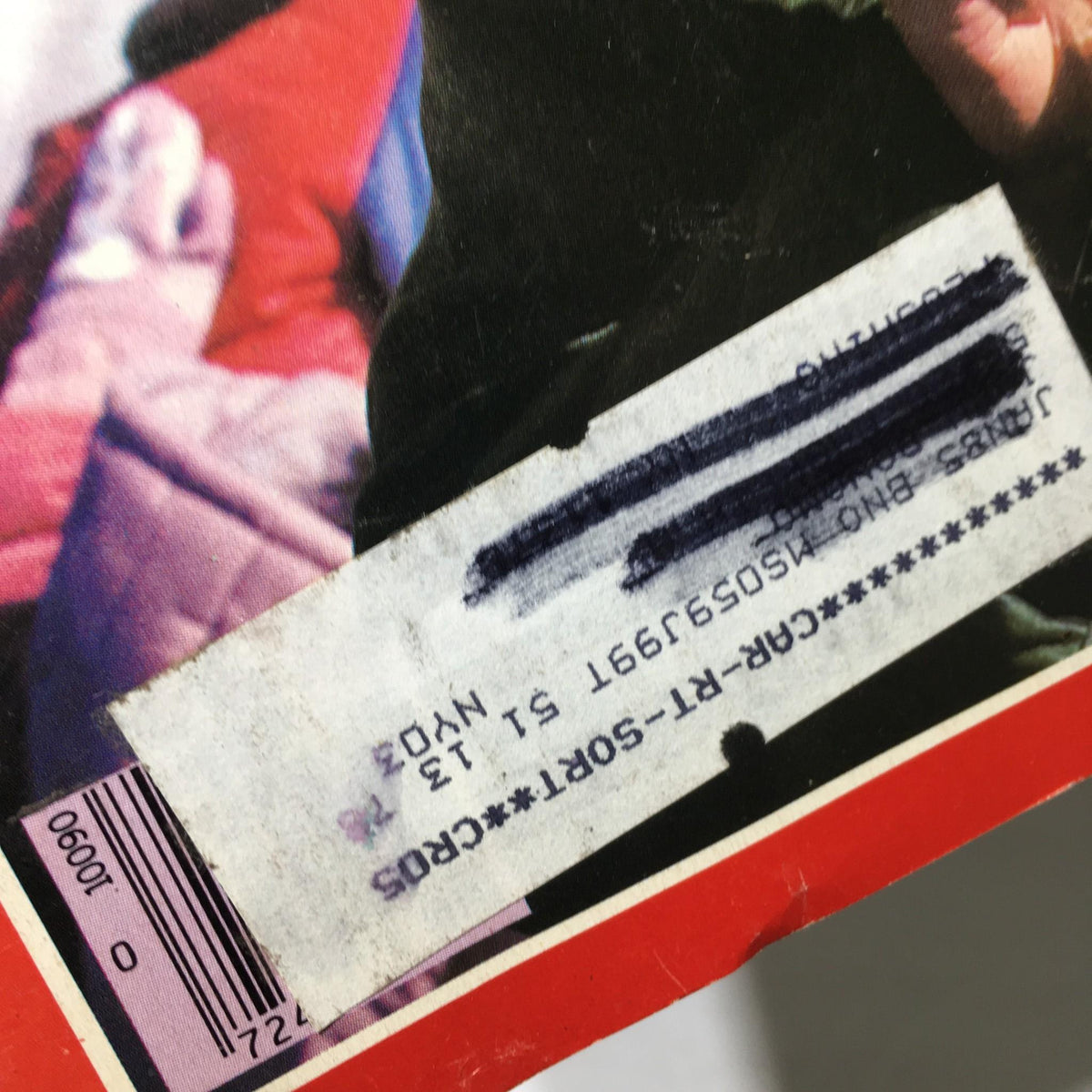 Detail shot of the back cover of the Time Magazine, showcasing a price tag and address label alongside the magazine's title 'China's New Face: What Reagan Will See'.