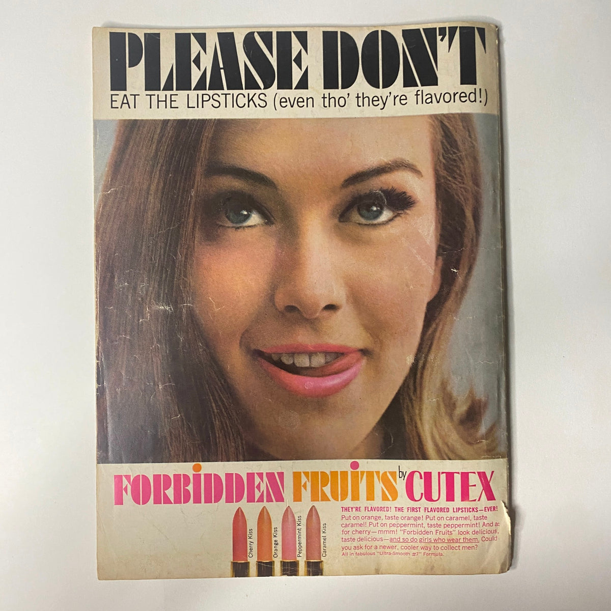 Cover of TV Star Parade Magazine August 1964 showcasing a model with flavored lipsticks in an ad for Cutex. Highlights features such as Inger Stevens and the British Invasion.