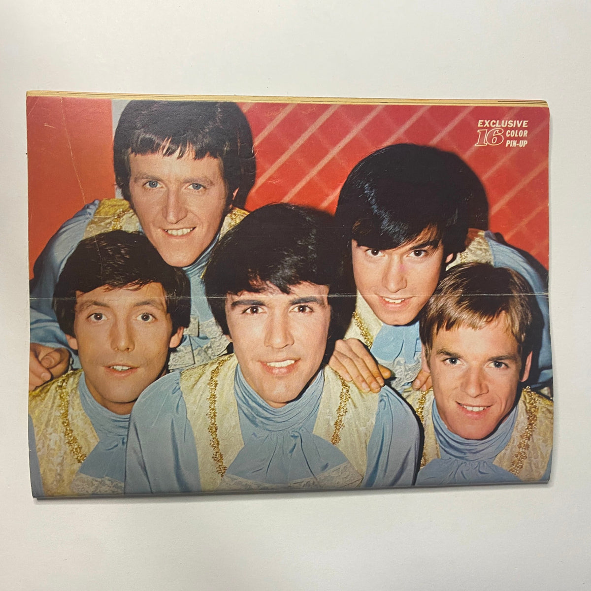 Exclusive color pin-up of a male vocal group featured in 16 Magazine October 1966 Vol 8 No. 5, highlighting their coordinated outfits and youthful appeal.