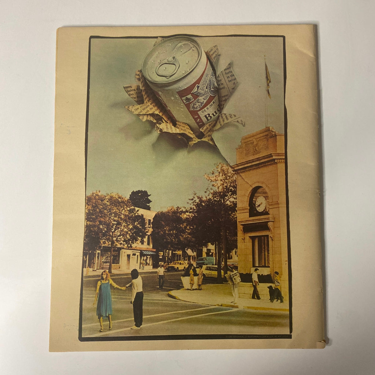 Rear cover of Rolling Stone Magazine February 5, 1981, featuring a colorful advertisement with a vintage style, showcasing a can and a nostalgic scene.