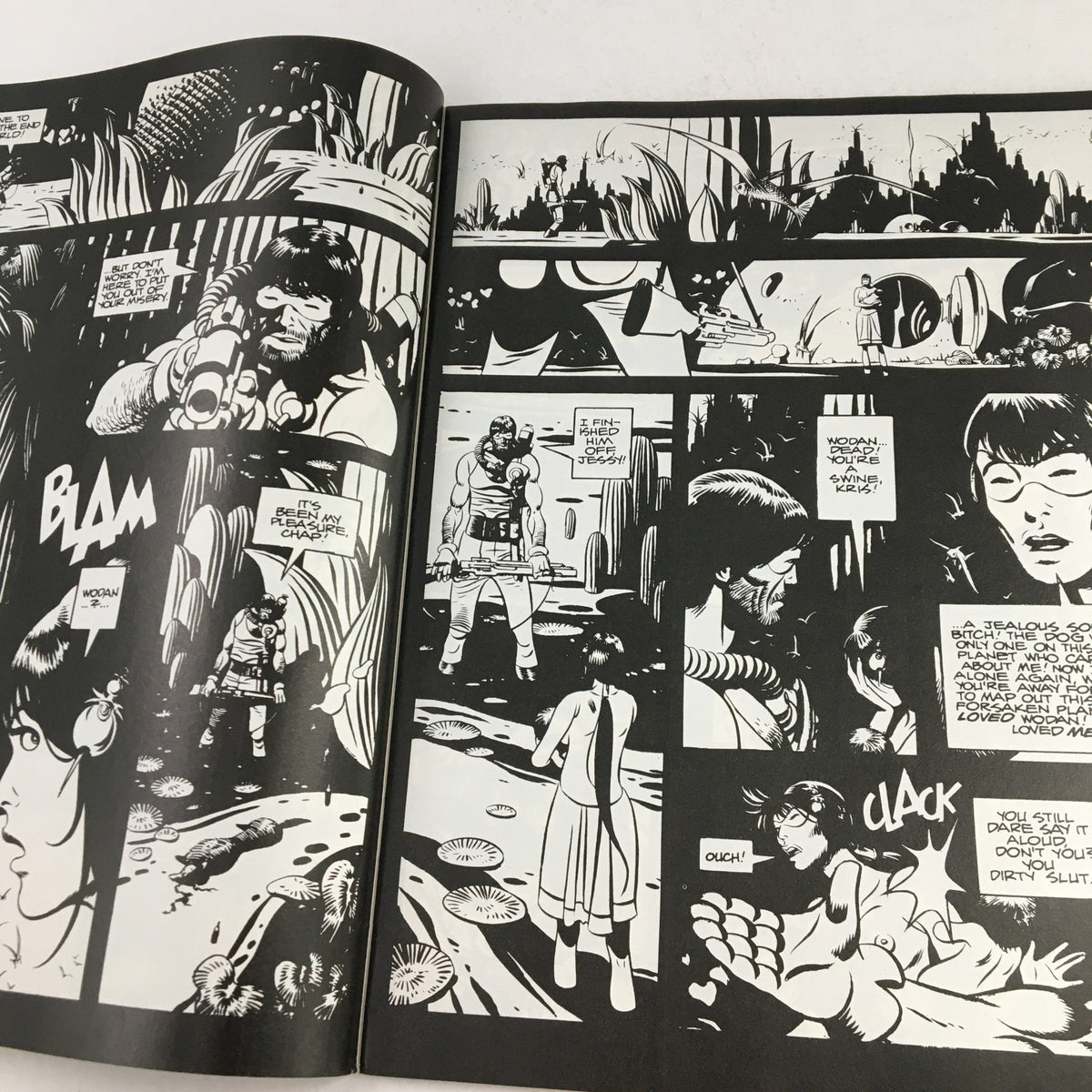 Heavy Metal Magazine December 1980 featuring artwork from Robert E. Howard's Bloodstar, showcasing bold illustrations and dynamic comic panels.