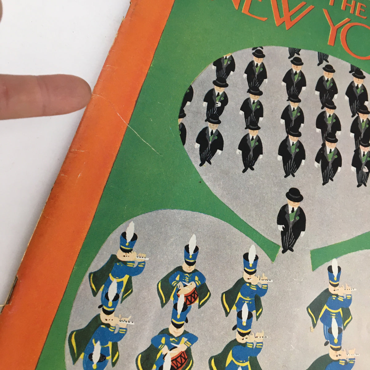 Close-up view of the cover of The New Yorker Magazine March 15 1952 showing details such as minor wear and the unique artwork design.