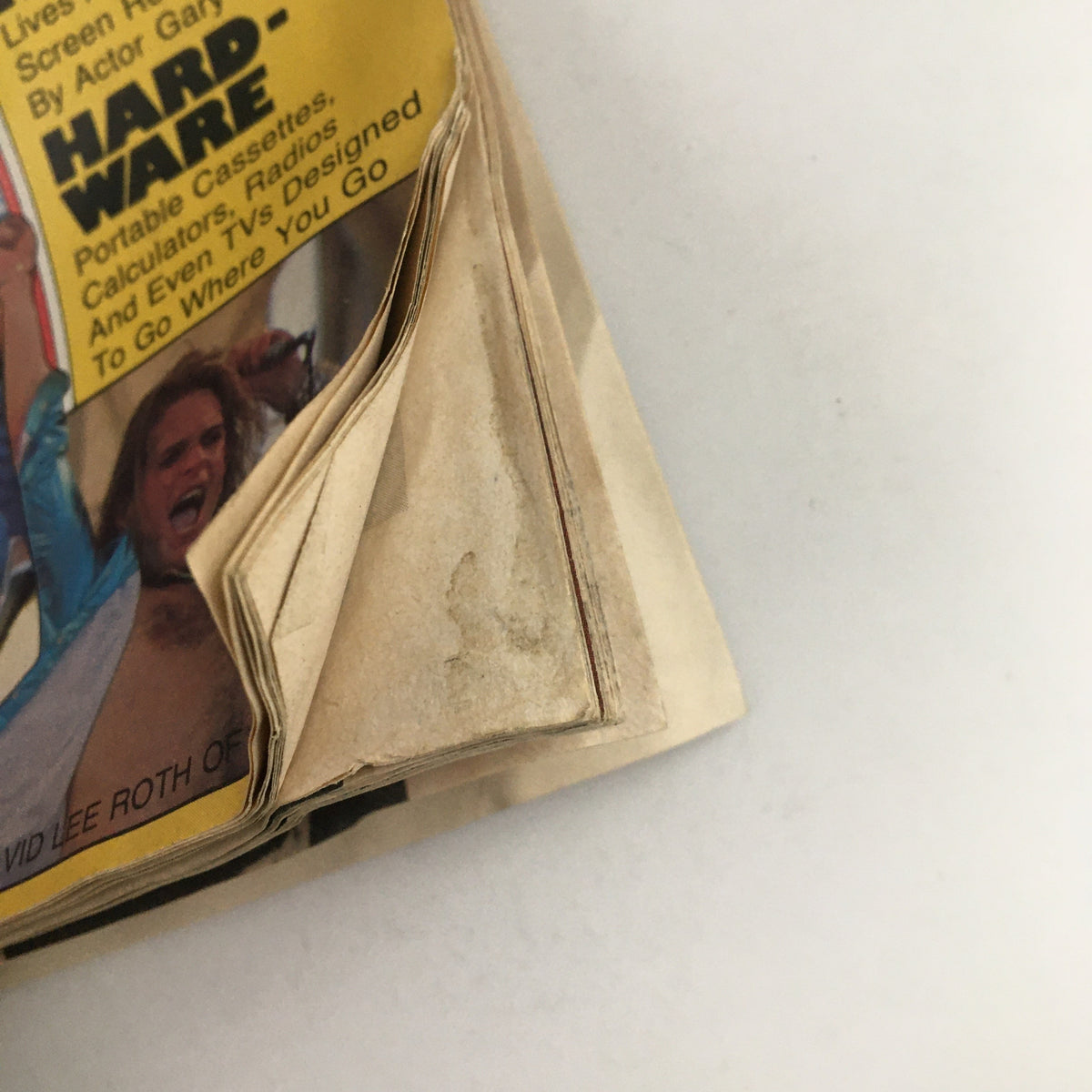 Close-up view of Circus Magazine August 31 1978, highlighting the aged condition of the magazine, which includes minor wear and visible creases, contributing to its vintage appeal.