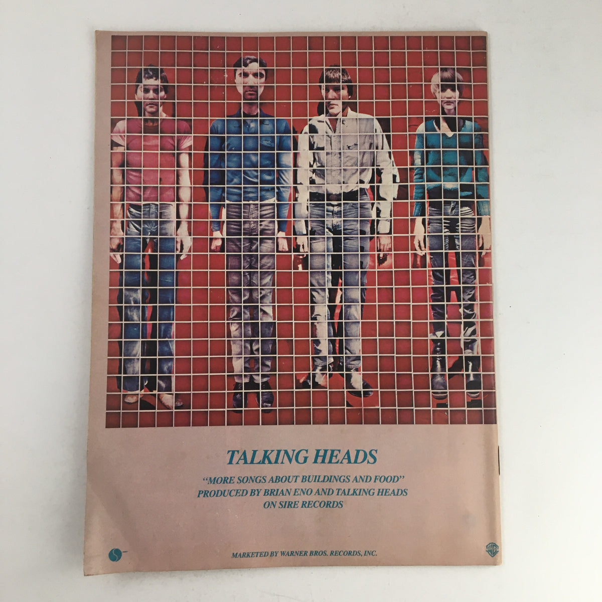 Promotional image of Talking Heads from Circus Magazine August 31 1978, showcasing the band and their album 'More Songs About Buildings and Food'.