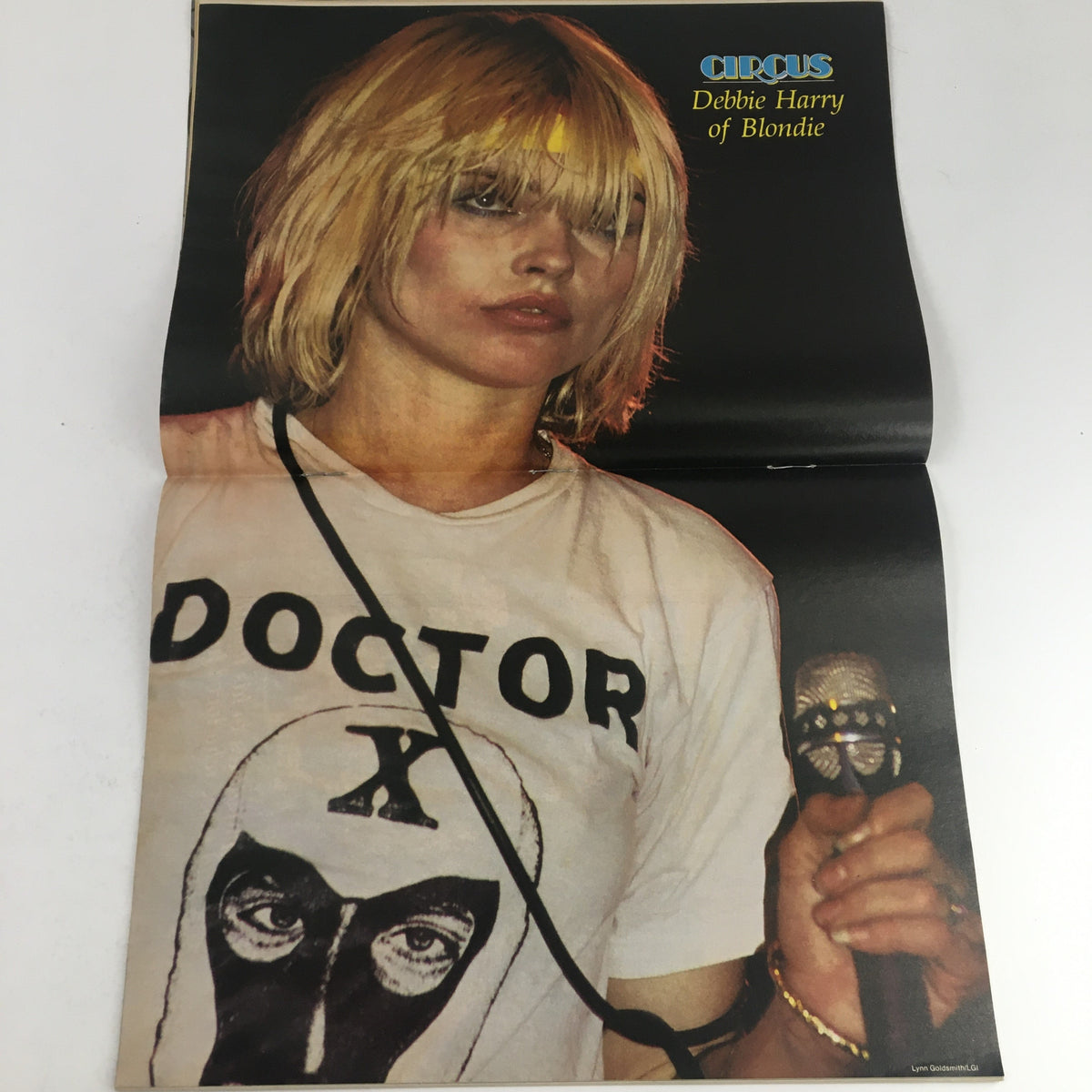 Centerfold image of Debbie Harry of Blondie from Circus Magazine January 31 1981, capturing her performance style and iconic look.