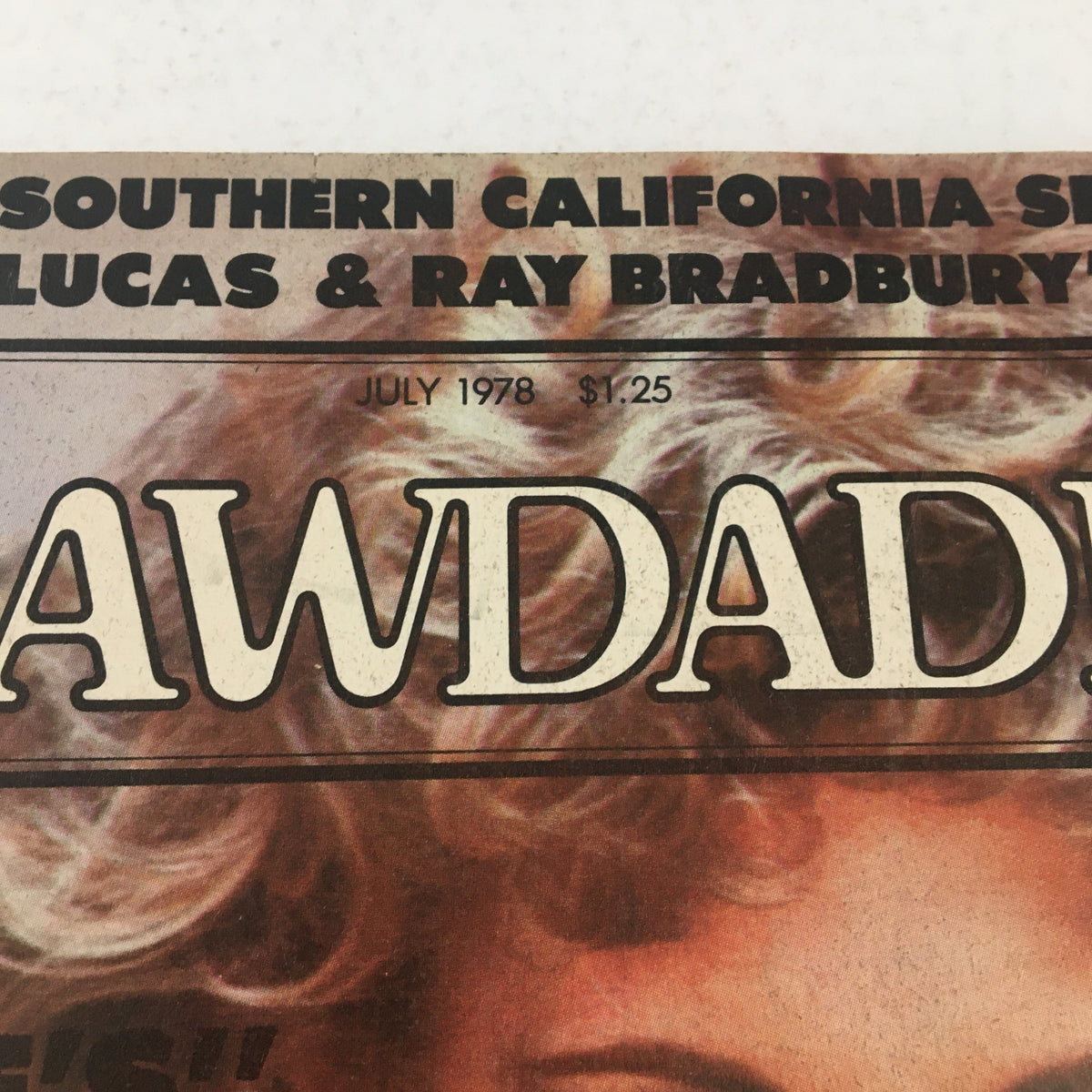 Close-up of Crawdaddy Magazine July 1978 featuring the title 'Crawdaddy' and issue date at the top, highlighting vintage pop culture.