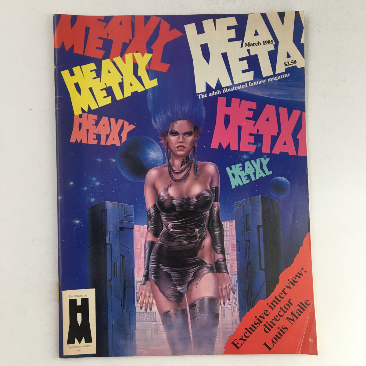Cover of Heavy Metal Fantasy Magazine March 1985 featuring the vibrant art style and striking imagery reflecting the fantasy genre, showcasing the title and captivating illustration inside the magazine.