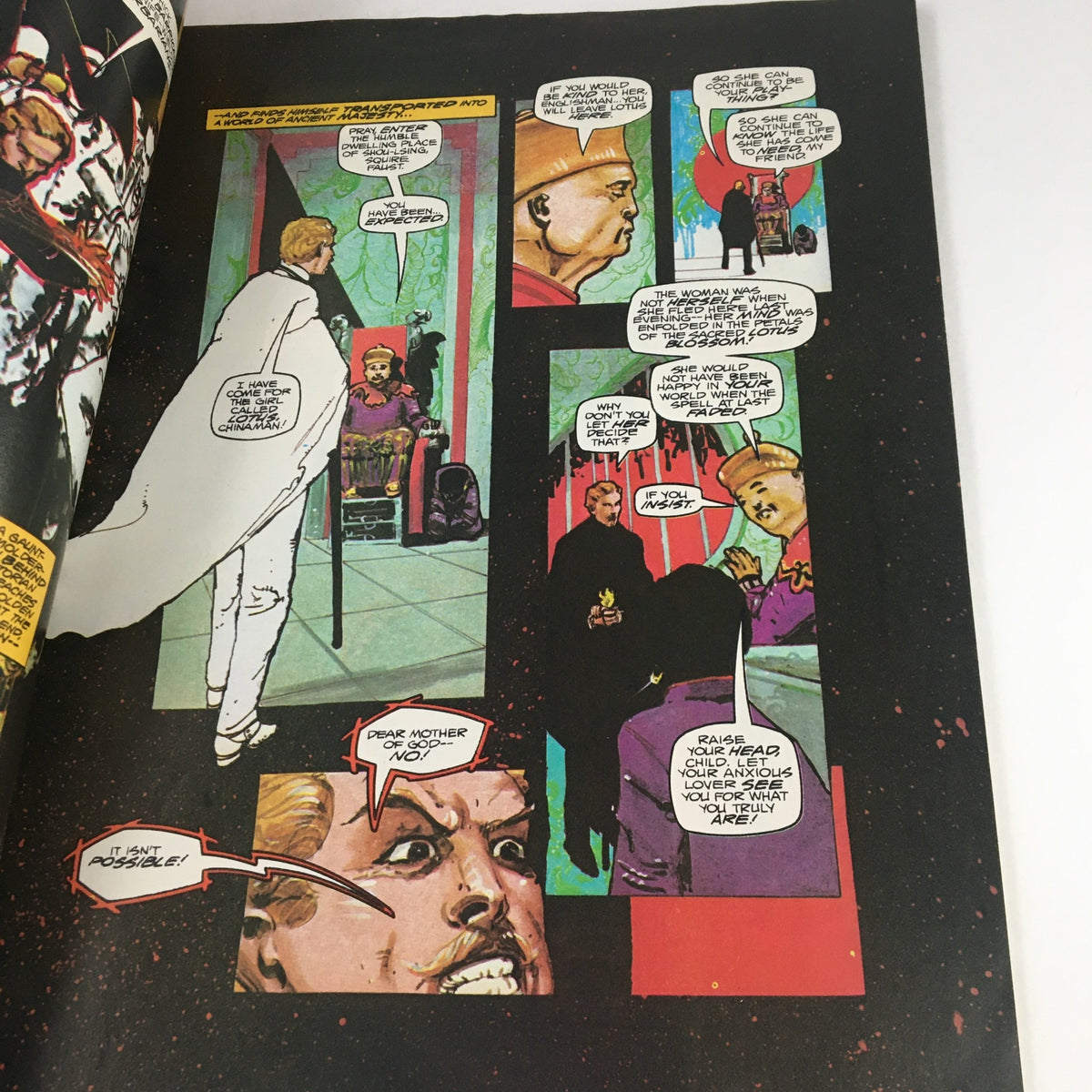 Heavy Metal Fantasy Magazine April 1979 - Dramatic comic page with vivid art and dialogue, encapsulating the enchanting storytelling characteristic of the magazine.
