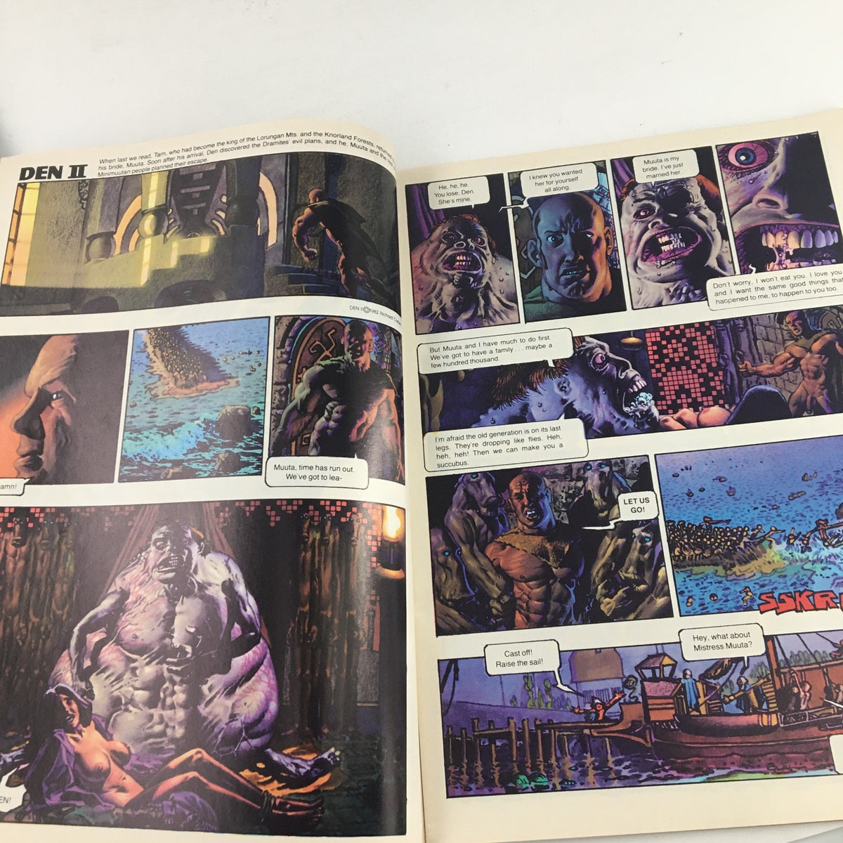 Heavy Metal Magazine February 1983 featuring comics from 'Den II' showcasing vibrant illustrations and storytelling by Guido Crepax. A must-have for vintage comic collectors.