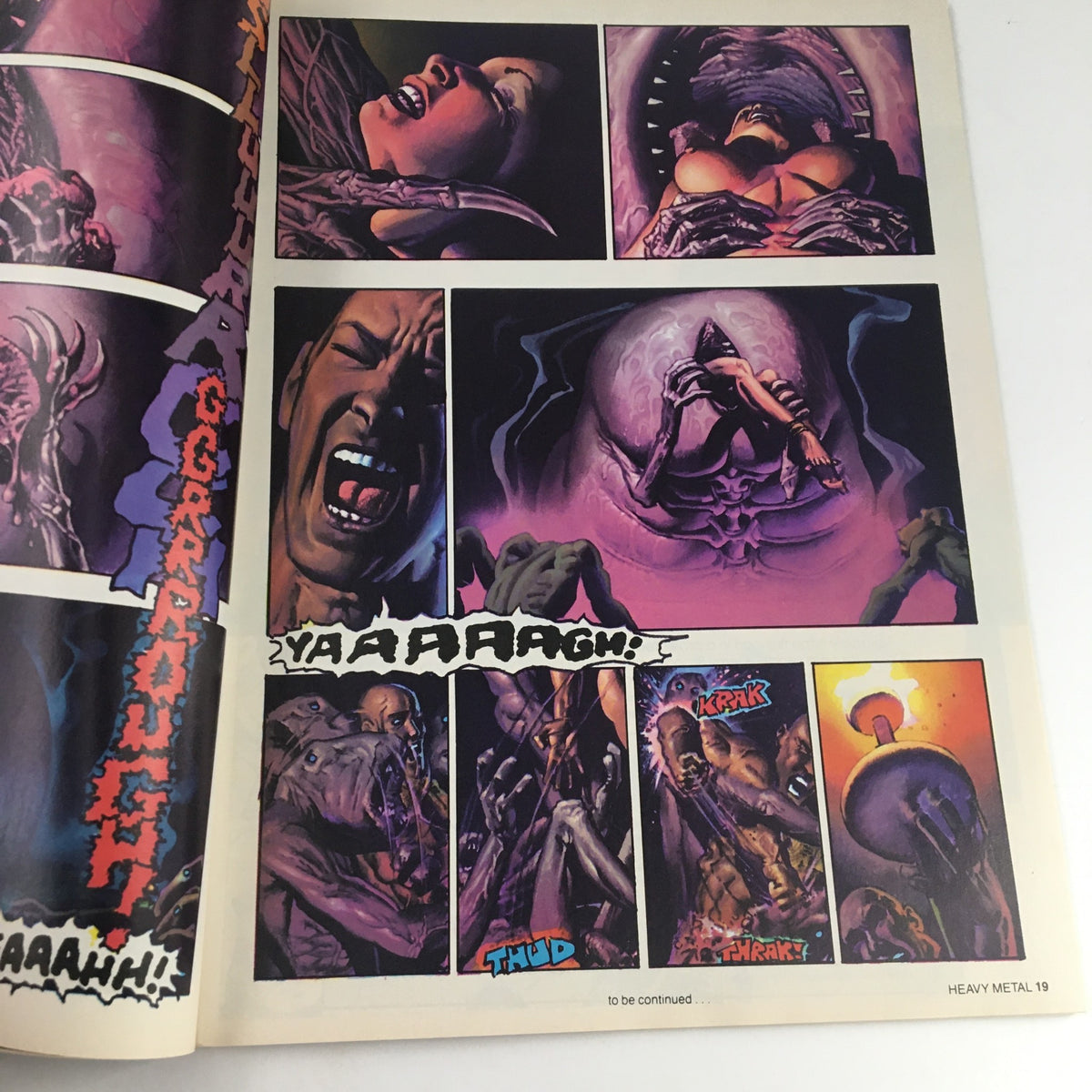 Dramatic comic page from Heavy Metal Magazine February 1983 displaying vivid illustrations and narrative style, encapsulating the thrilling and imaginative world of the magazine.