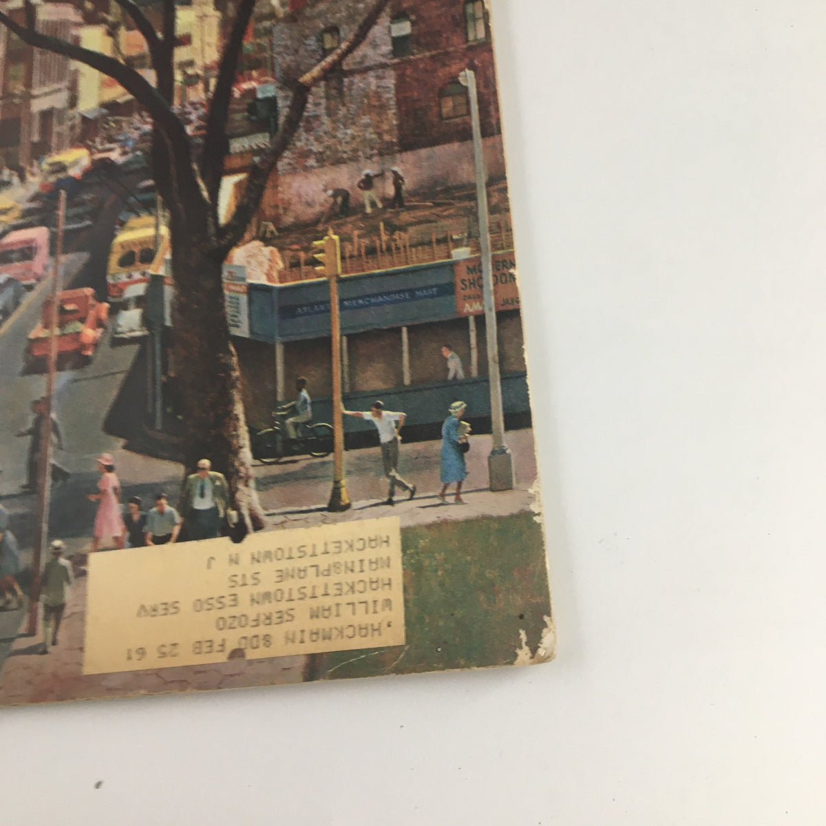 Close-up view of the cover of The Saturday Evening Post from June 15, 1960, highlighting Bill Rigney of the Giants with vintage street details and signage.