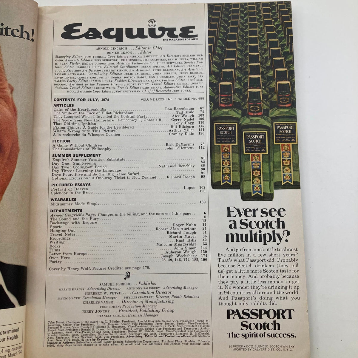 Vintage Esquire Magazine July 1974 No. 488 How Madison Avenue Breaks Your Heart