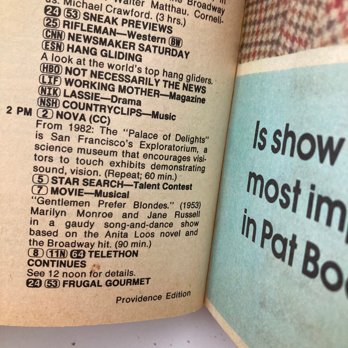 Interior page of TV Guide Magazine December 29 1984 showcasing TV listings and programming highlights, offering a glimpse into 1980s entertainment alongside the featured stars Linda Gray and Larry Hagman.