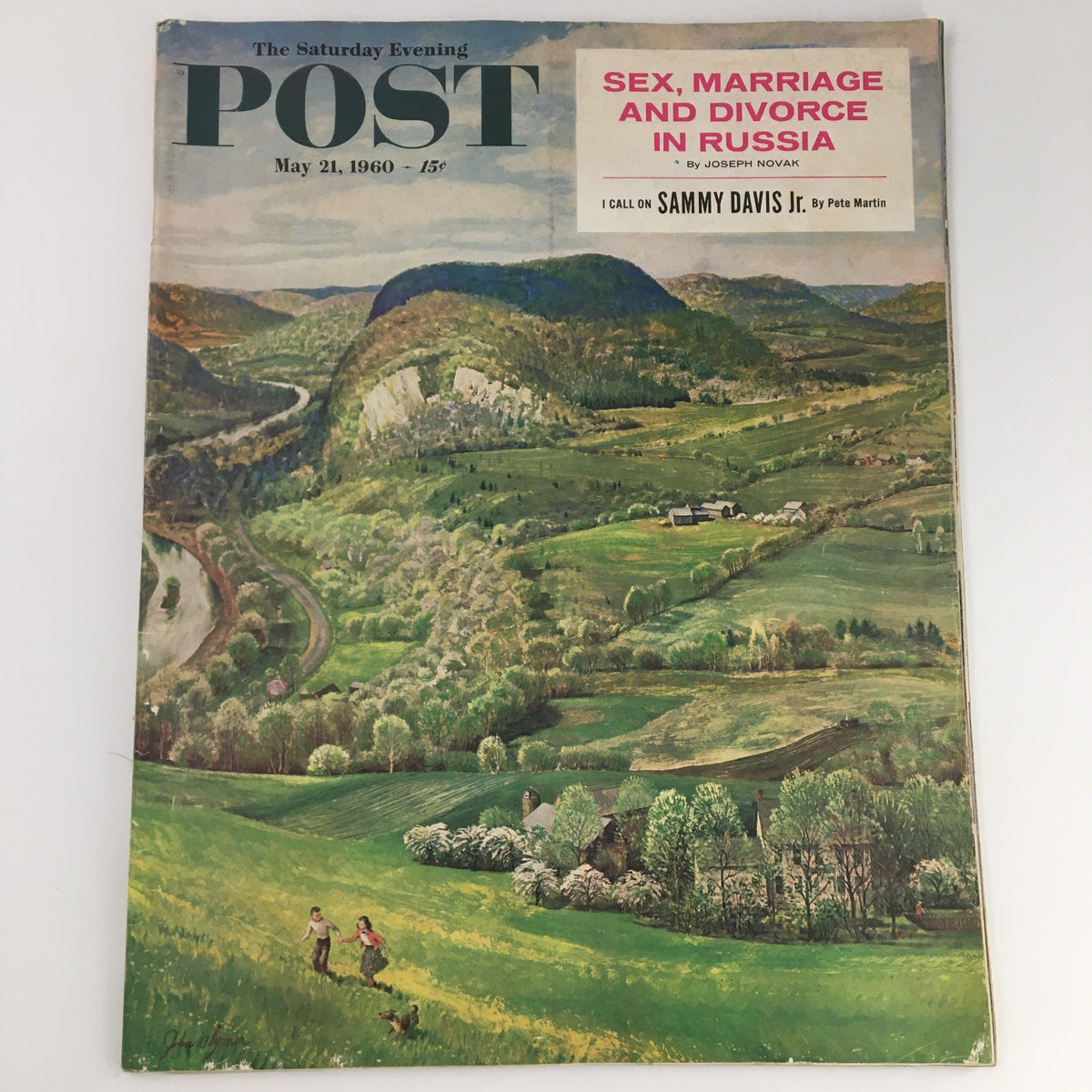 Cover of The Saturday Evening Post dated May 21, 1960, featuring a colorful landscape painting and an article highlighting Sammy Davis Jr.