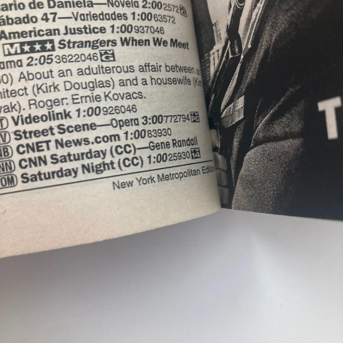 Image from TV Guide Magazine February 26, 2000 featuring the inside page layout showcasing programming details of the New York Metropolitan Edition, emphasizing its connection to Dylan McDermott and 'The Practice'.