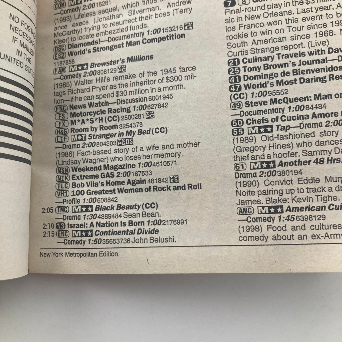 Inside page of TV Guide Magazine May 6 2000 displaying television listings and programming highlights, complementing the cover featuring Jeremy Sisto as Jesus.