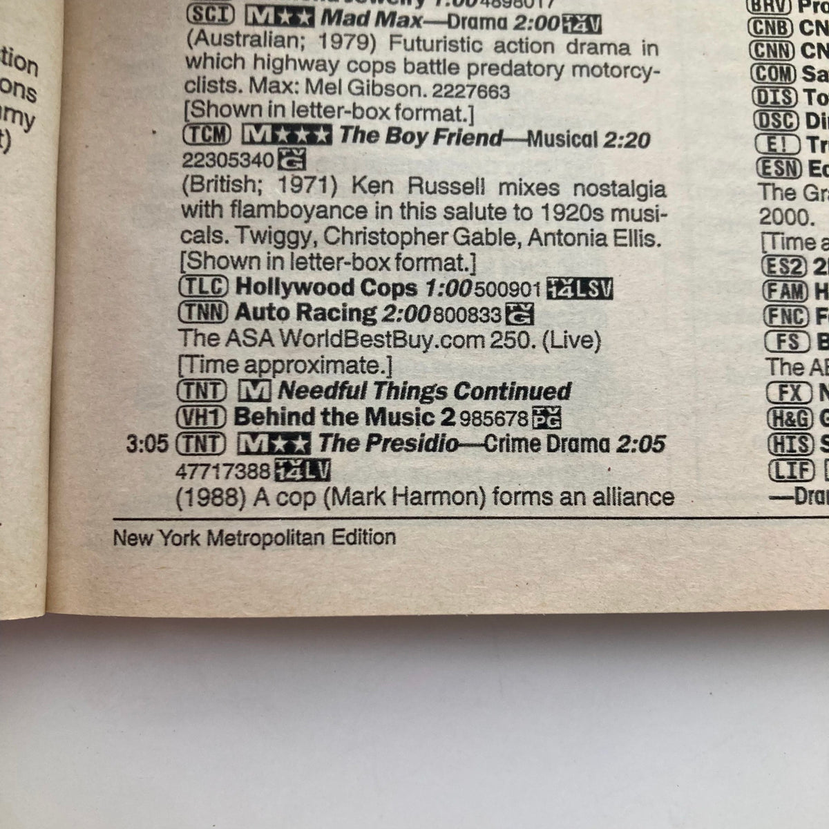 Inside page of TV Guide Magazine June 17 2000 from NY Metropolitan Edition, displaying program listings and features relevant to the era.