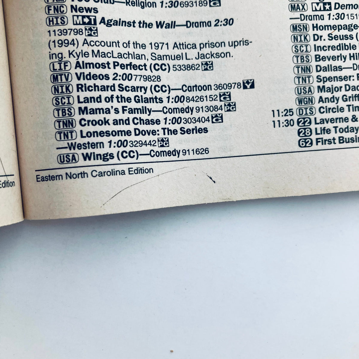 Interior page from TV Guide Magazine January 24, 1998, highlighting program listings specifically for the Eastern North Carolina Edition, offering a glimpse into the television programming of that era.