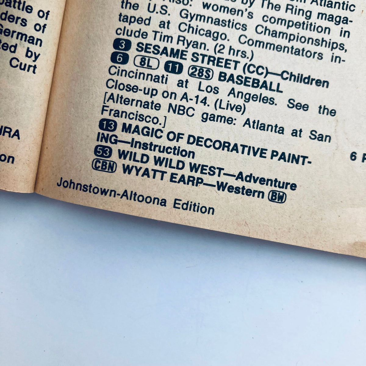 Inside page of TV Guide Magazine June 18 1983 showing TV listings for children's programs like Sesame Street and classic shows like Wyatt Earp.