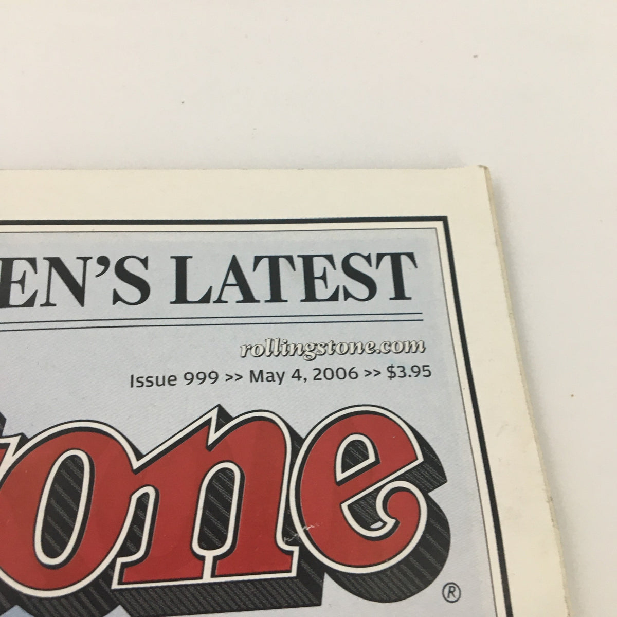 Cover of Rolling Stone Magazine, May 4, 2006, Issue #999, featuring a parody of George W. Bush, showcasing newsstand edition details.